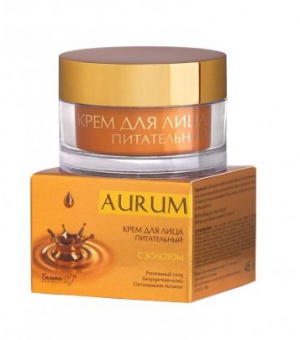 AURUM MAITINAMASIS veido kremas su auksu ir HIALURONU 45 ml