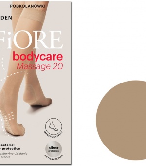 Fiore MASSAGE masažo kojinės rudos lengvas įdegis 20 denų IKI KELIŲ 1 pora