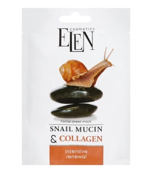 ELEN Lakštinė veido kaukė SRAIGĖS MUCINAS + KOLAGENAS 1 vnt.