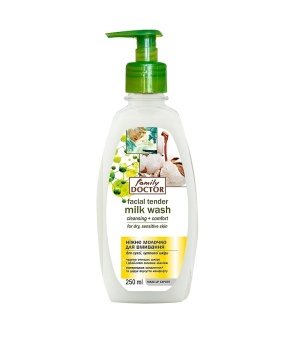 Švelnus pienelis prausimuisi sausai + jautriai odai 250 ml