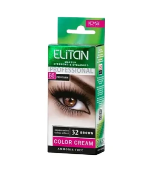 ELITAN kreminiai dažai antakiams ir blakstienoms RUDA 5 ml + 5 ml