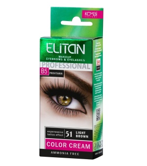 ELITAN kreminiai dažai antakiams ir blakstienoms SMĖLIO RUDA 5 ml + 5 ml