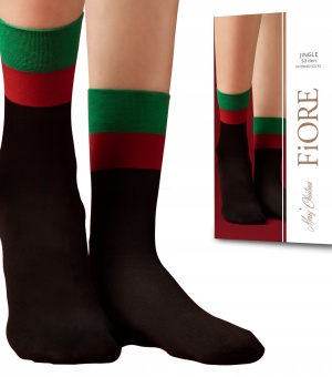 Fiore Jingle kojinės 50 denų 1 pora JUODA/ŽALIA/RAUDONA