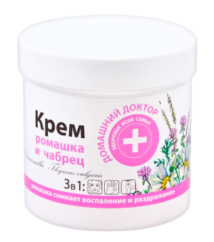 Veido, kūno, rankų kremas ramunėlės + čiobreliai 250 ml